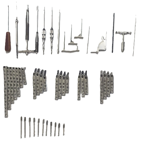 dhs instrument set | dynamic hip screw surgical kit for orthopedic procedures